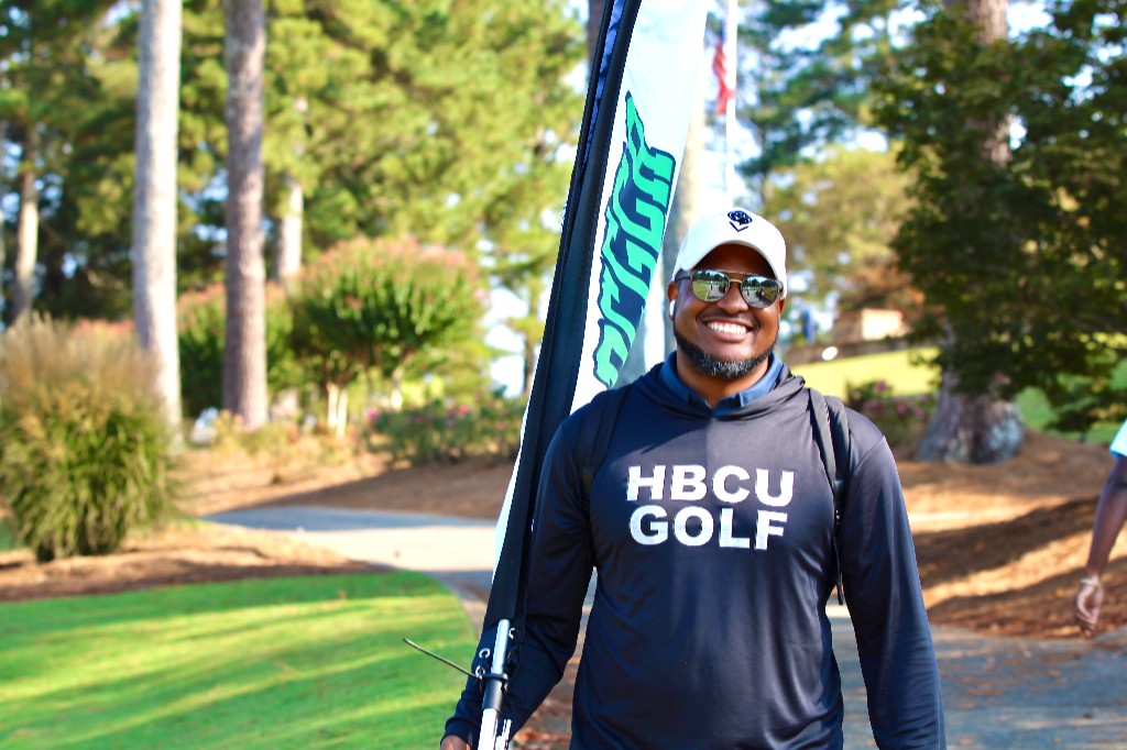 An HBCU Golf volunteer on the course